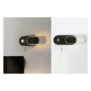 JS-GL-6797-W - Black & Antique Brass Metal & Silicon Modern Wall Light