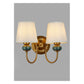 JS-GL-6805-2 - ANTIQUE BRASS METAL & MARBLE & FABRIC SHADE Cloth Shade Wall Light