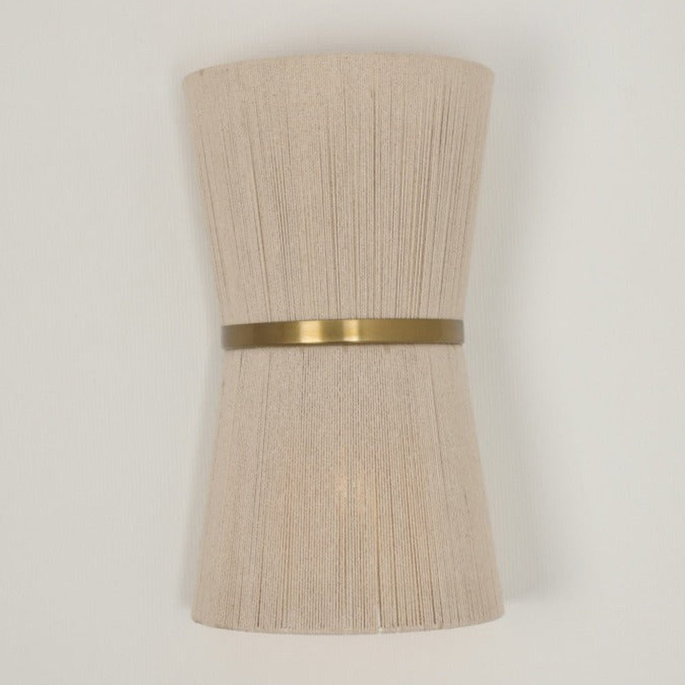 JS-GL-68720 - Antique Brass Metal & Jute Rope Modern Wall Light