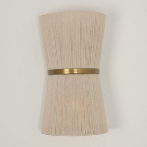 JS-GL-68720 - Antique Brass Metal & Jute Rope Modern Wall Light
