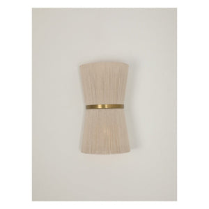 JS-GL-68720 - Antique Brass Metal & Jute Rope Modern Wall Light