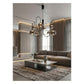 JS-GL-69306-8 - Black Metal Glass Ball Chandelier
