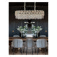 JS-GL-69903-950 - French Gold Metal & Crystals Rectangular Chandelier