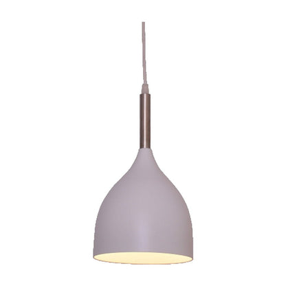 JS-GL-6996-1WH - WHITE & SN Metal Hanging Light