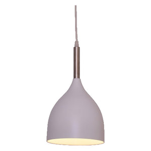 JS-GL-6996-1WH - WHITE & SN Metal Hanging Light