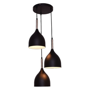 JS-GL-6996-3BK - BLACK & WHITE & SN METAL Cluster Hanging Light
