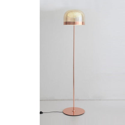 JS-GL-7000-F - COPPER METAL & GLASS Modern Floor Lamp