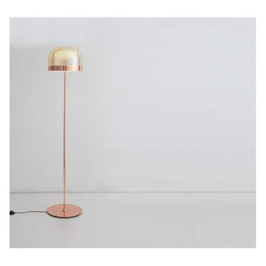 JS-GL-7000-F - COPPER METAL & GLASS Modern Floor Lamp