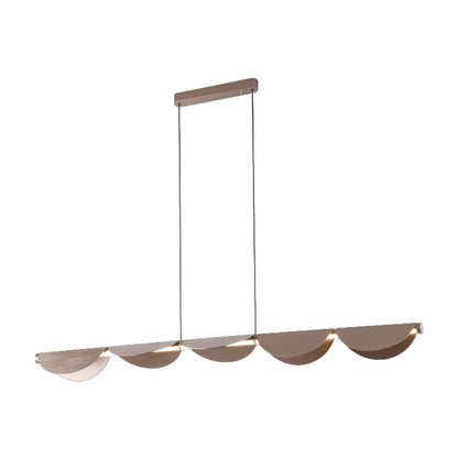 JS-GL-701-5 - Brushed Gold Metal & Acrylic Led Chandelier