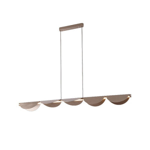 JS-GL-701-5 - Brushed Gold Metal & Acrylic Led Chandelier