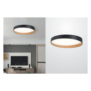JS-GL-7012-C-B - Black & Light Wood Metal & Acrylic Led Ceiling Light
