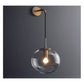 JS-GL-7017-1 - ANTIQUE BRASS METAL & AMBER GLASS Hanging Light