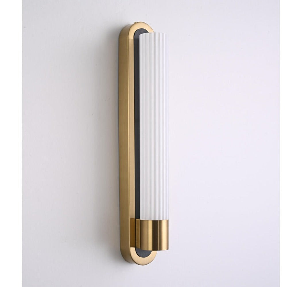 JS-GL-7020-BS - Antique Brass & Black Metal & Acrylic Modern Wall Light