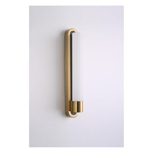 JS-GL-7020-BS - Antique Brass & Black Metal & Acrylic Modern Wall Light