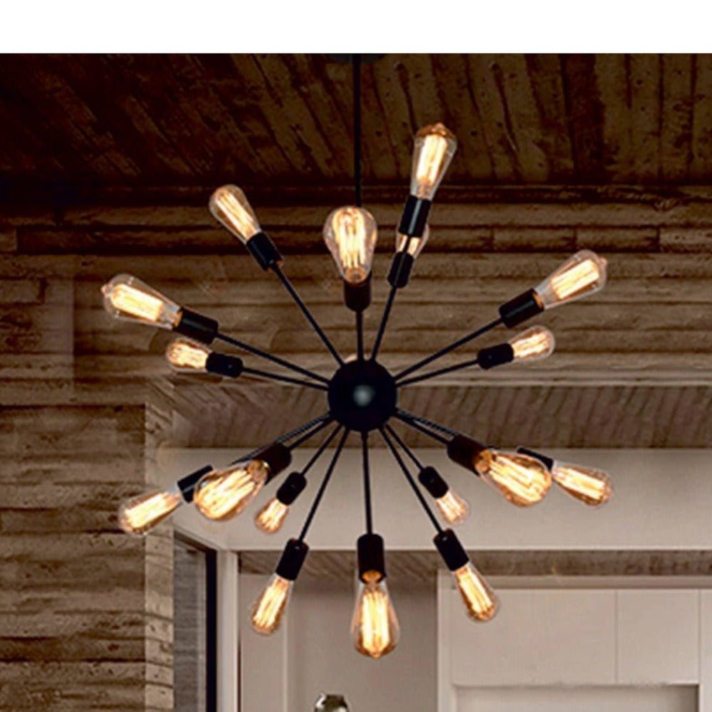 JS-GL-7210-12 - BLACK METAL Modern Hanging Light