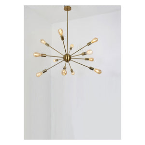 JS-GL-7212-12 - BLACK METAL Rectangular Chandelier