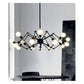 JS-GL-7212-12 - BLACK METAL Rectangular Chandelier
