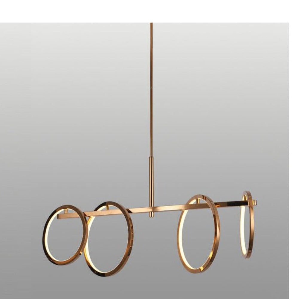 JS-GL-7230- 4L - French Gold Metal & Acrylic Led Hanging Light