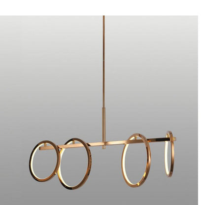 JS-GL-7230- 4L - French Gold Metal & Acrylic Led Hanging Light