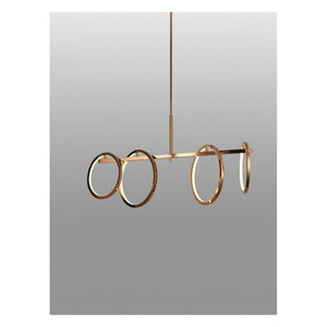 JS-GL-7230- 4L - French Gold Metal & Acrylic Led Hanging Light