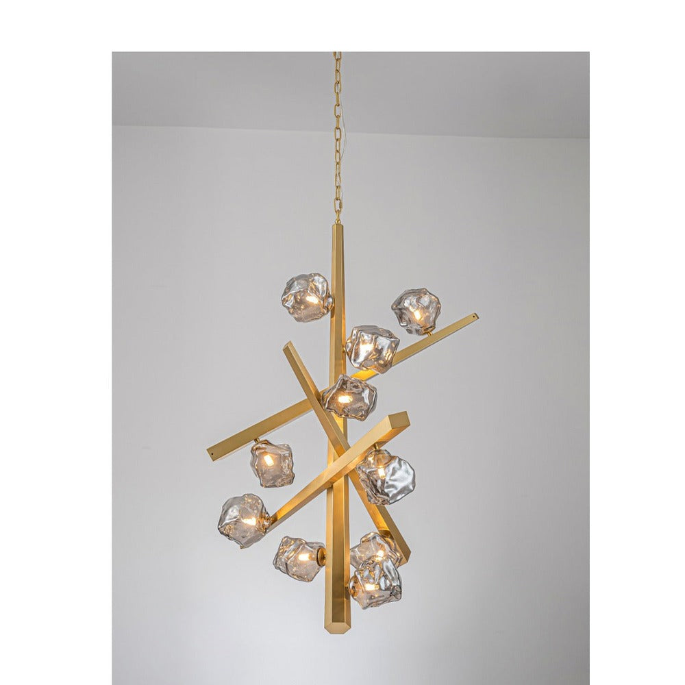 JS-GL-7235-HL - Gold Metal & Glass Luxury Chandelier