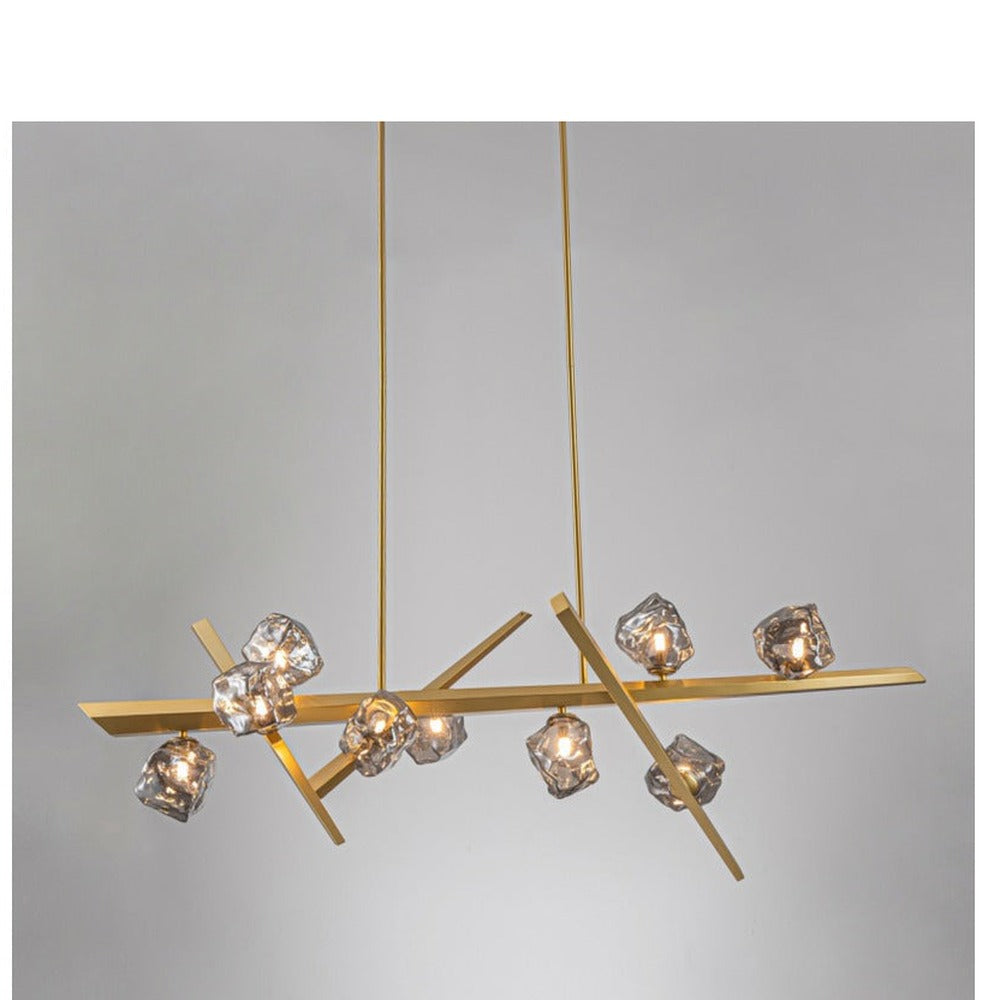 JS-GL-7236-H - Gold Metal & Glass Luxury Chandelier
