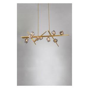 JS-GL-7236-H - Gold Metal & Glass Luxury Chandelier