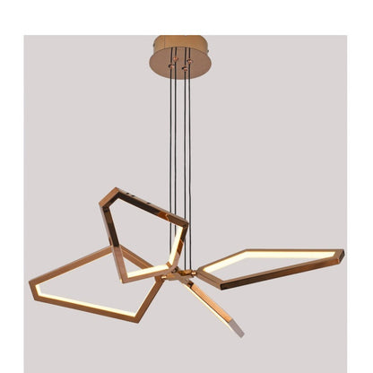 JS-GL-7241- 4 - French Gold Metal & Acrylic Led Hanging Light