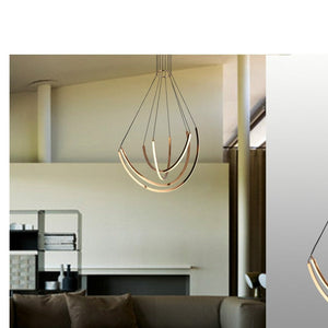JS-GL-7250- 4 - French Gold Metal & Acrylic Led Hanging Light