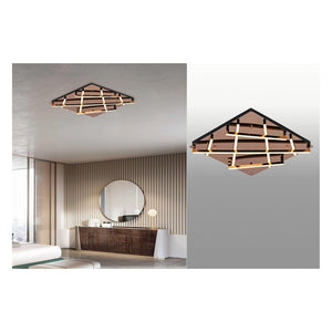 JS-GL-727SQ-550 - French Gold Metal & Acrylic Led Ceiling Light