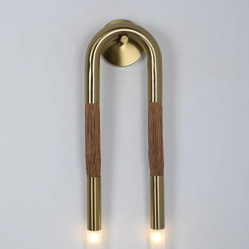 JS-GL-73-W - Antique Brass Metal & Acrylic & Threads Modern Wall Light