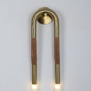 JS-GL-73-W - Antique Brass Metal & Acrylic & Threads Modern Wall Light