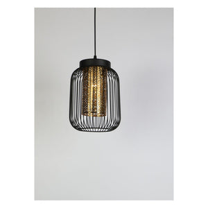 JS-GL-7425-1 - BLACK & GOLD Metal Hanging Light