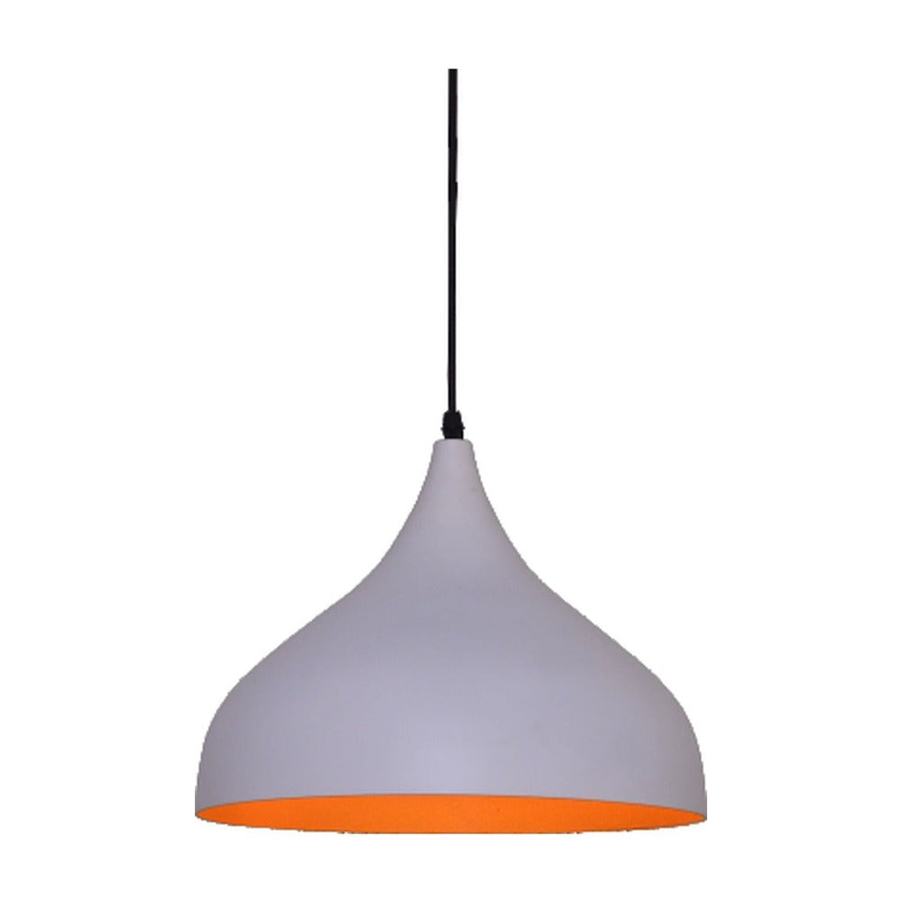 JS-GL-7558-1WH - WHITE & GOLD Metal Hanging Light