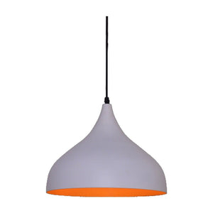 JS-GL-7558-1WH - WHITE & GOLD Metal Hanging Light
