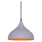 JS-GL-7558-1WH - WHITE & GOLD Metal Hanging Light