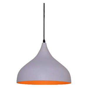 JS-GL-7558-1WH - WHITE & GOLD Metal Hanging Light
