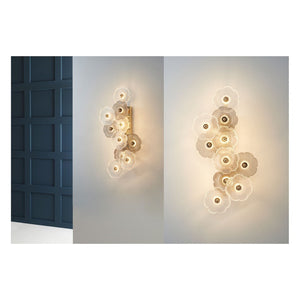 JS-GL-7589B-10 - Rose Gold Metal & Glass Modern Wall Light