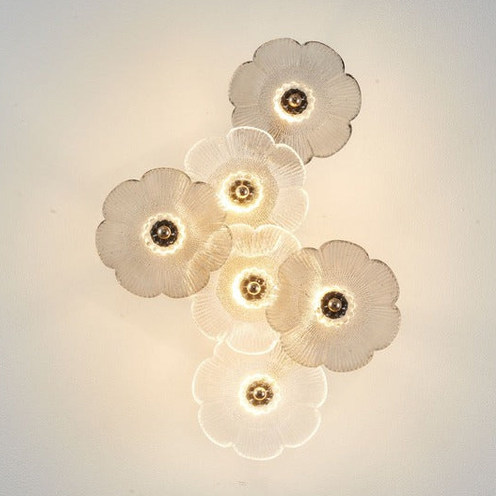 JS-GL-7589B-6 - French Gold Metal & Glass Modern Wall Light