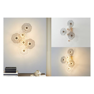 JS-GL-7589B-6 - French Gold Metal & Glass Modern Wall Light