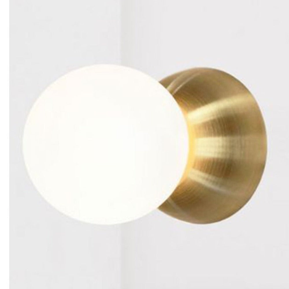JS-GL-76041 - ANTIQUE BRASS METAL Glass Ball Wall Light