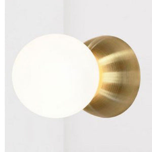 JS-GL-76041 - ANTIQUE BRASS METAL Glass Ball Wall Light