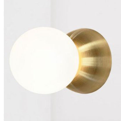JS-GL-76041 - ANTIQUE BRASS METAL Glass Ball Wall Light