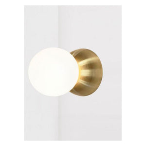 JS-GL-76041 - ANTIQUE BRASS METAL Glass Ball Wall Light