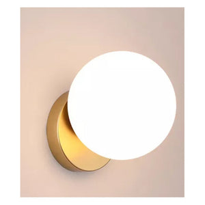 JS-GL-76042 - ANTIQUE BRASS METAL Glass Ball Wall Light