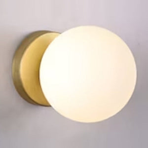 JS-GL-76043 - ANTIQUE BRASS METAL Glass Ball Wall Light