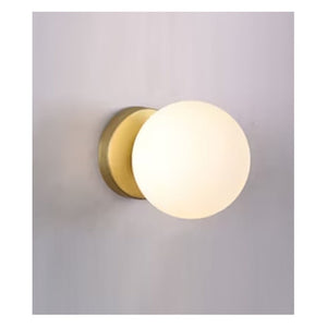 JS-GL-76043 - ANTIQUE BRASS METAL Glass Ball Wall Light