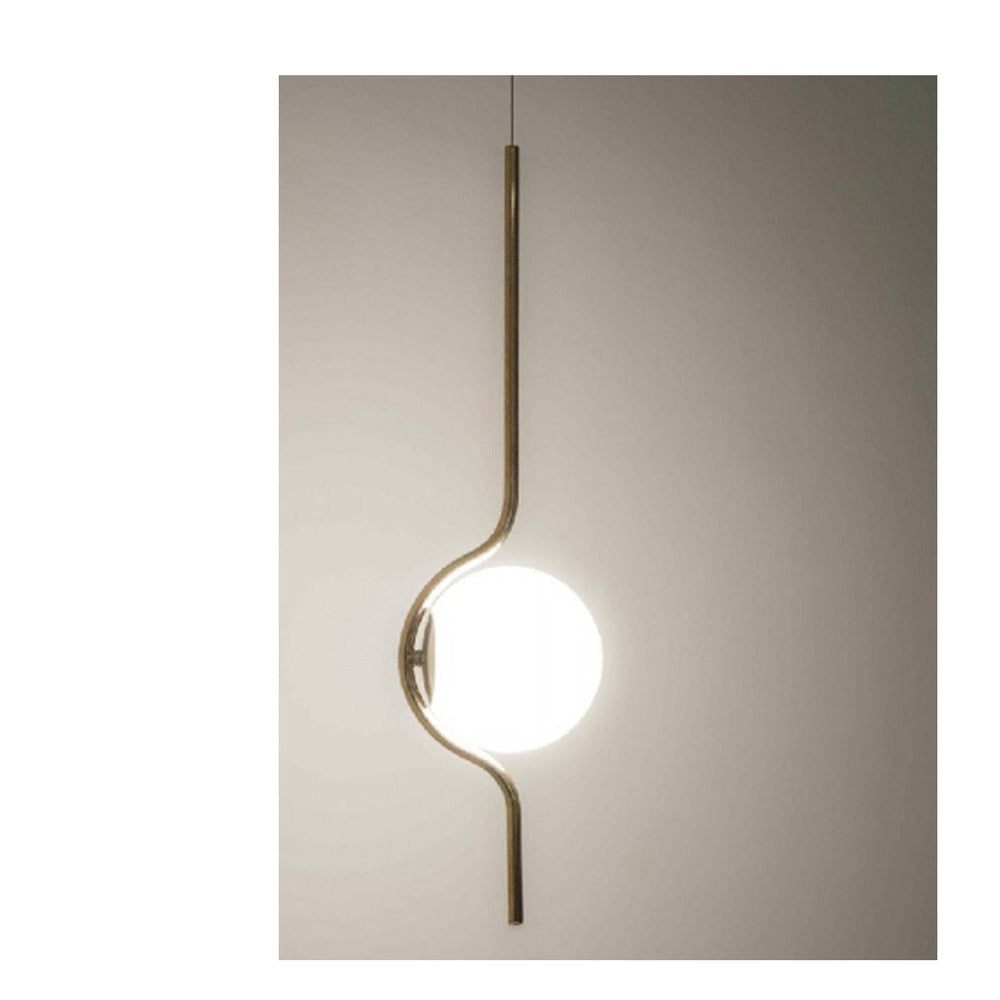 JS-GL-775-1 - ANTIQUE BRASS METAL Glass Hanging Light