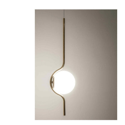 JS-GL-775-1 - ANTIQUE BRASS METAL Glass Hanging Light