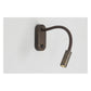 JS-GL-7777-1 AB - Brushed Bronze Metal & Leather Modern Wall Light